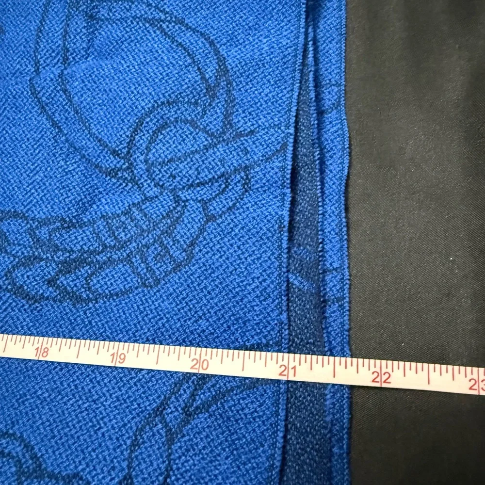 Ralph Lauren Royal Navy Blue Knit Acrylic Scarf Fringe New